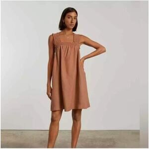 Everlane Smocked Linen Dress NWT